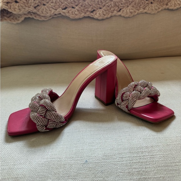 Hot pink Rhinestone block heels - Picture 3 of 3